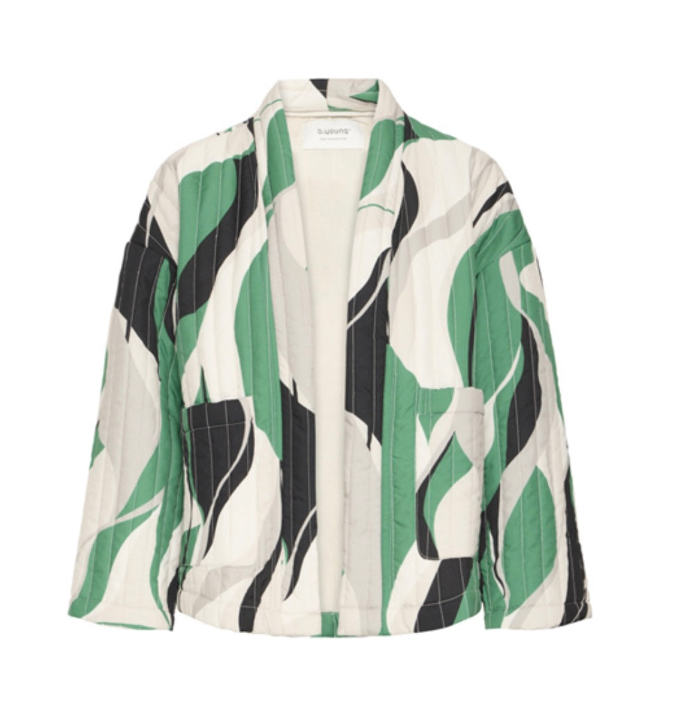 ABSTRACT BIG LEAVES LEPRECHAUN DAIMA KIMONO