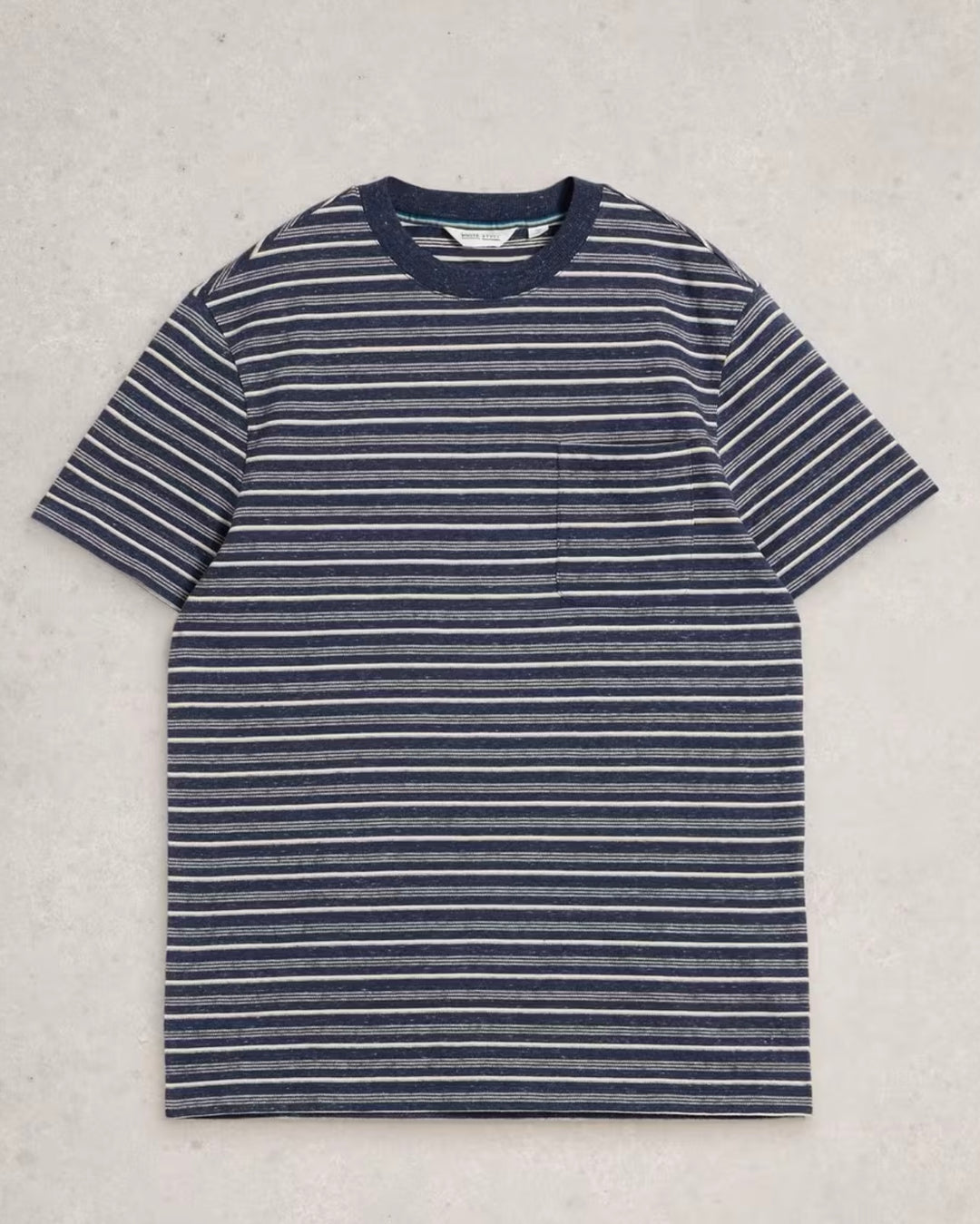 DARK NAVY ABERSOCH STRIPE SHORT SLEEVE TEE