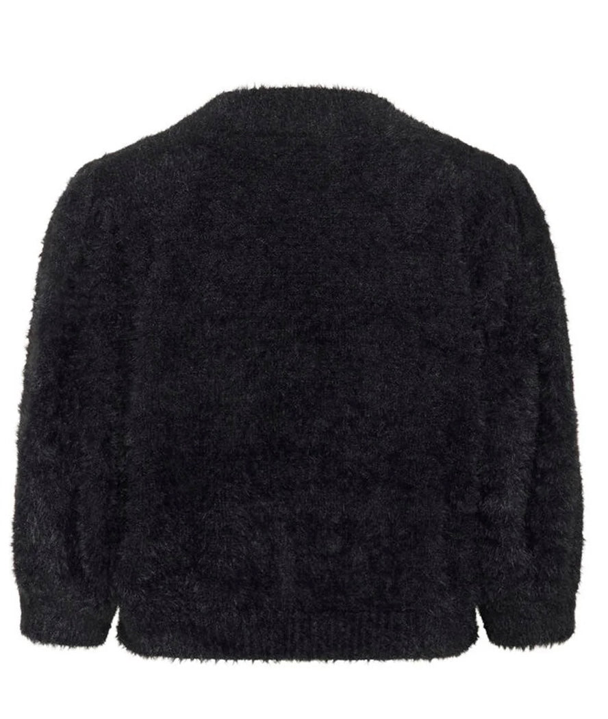 BLACK BANNI FLUFFY CARDIGAN