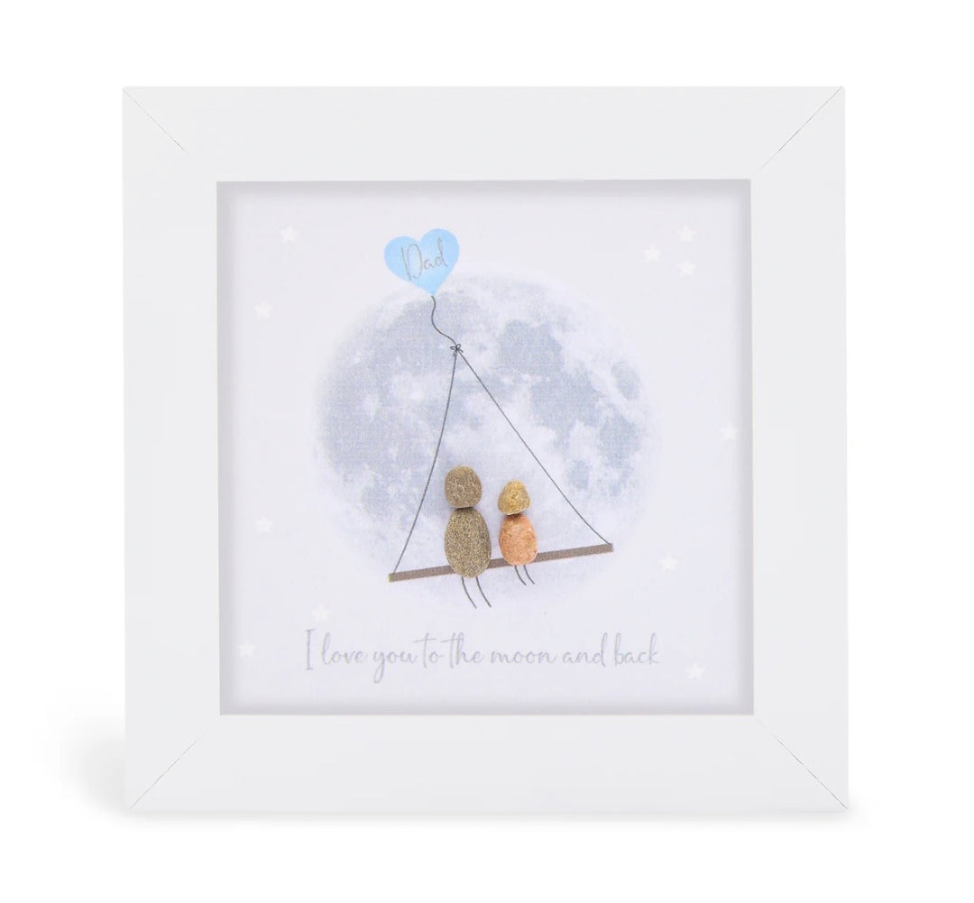 Mini Pebble - White - Dad, I love you to the moon and back