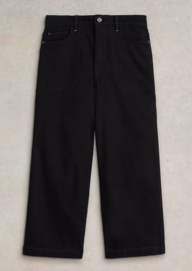 PURE BLACK TIA WIDE LEG CROP JEAN