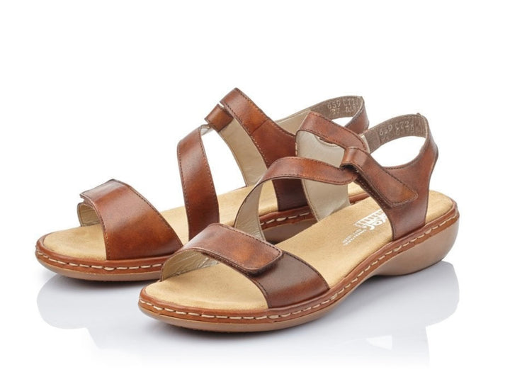 BROWN VELCRO STRAP SANDAL