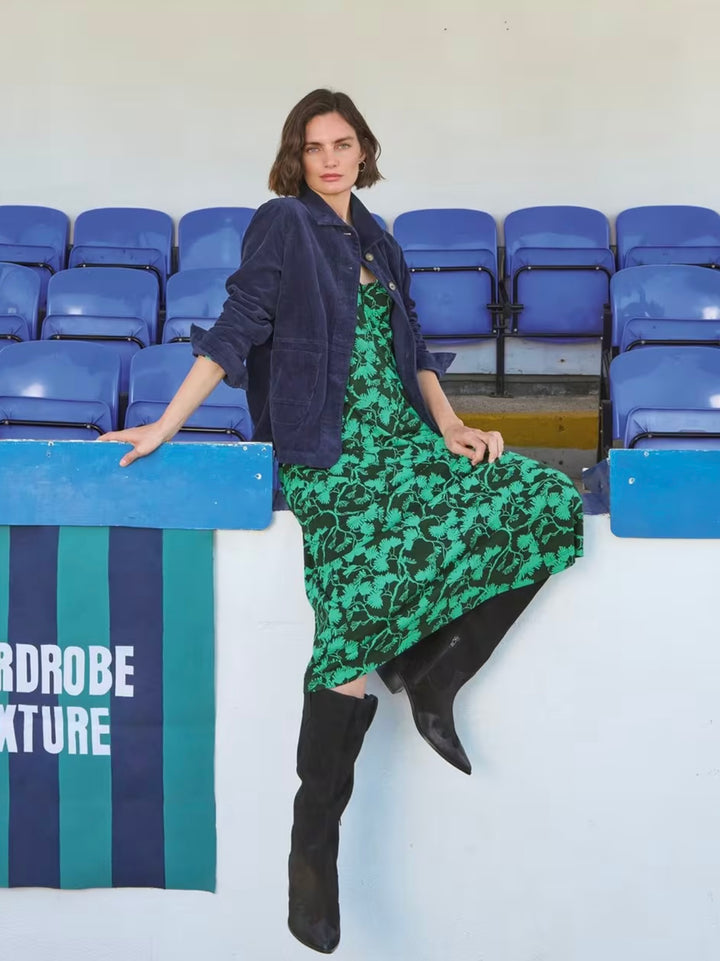 GREEN PRINT MEGAN JERSEY DRESS
