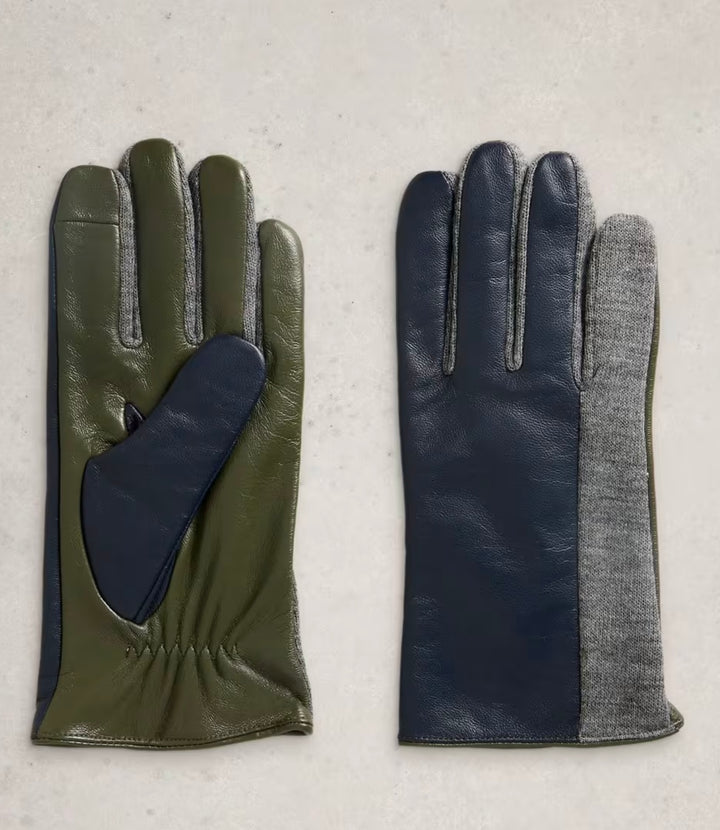 NAVY MULTI LAYLA LEATHER GLOVE