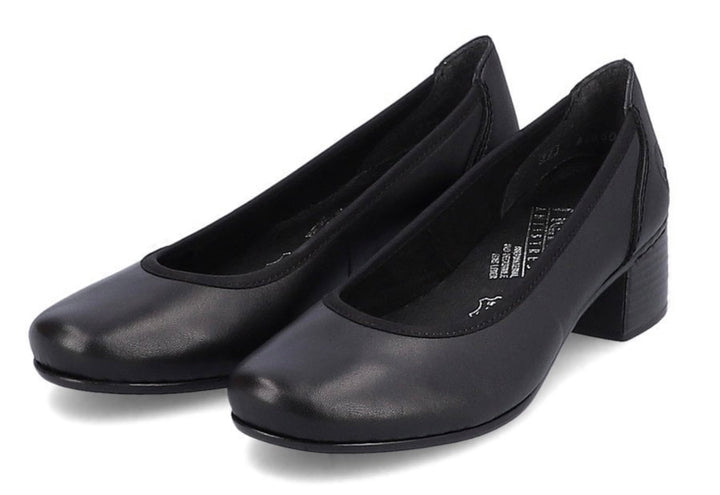 BLACK BLOCK HEEL COURT SHOE