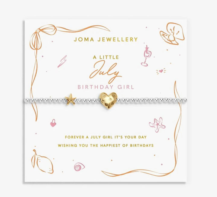A LITTLE JULY BIRTHDAY GIRL BRACELET