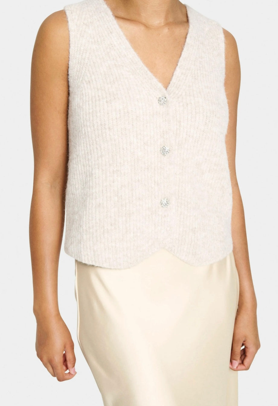 CRYSTAL GREY MELANGE XENYA VEST