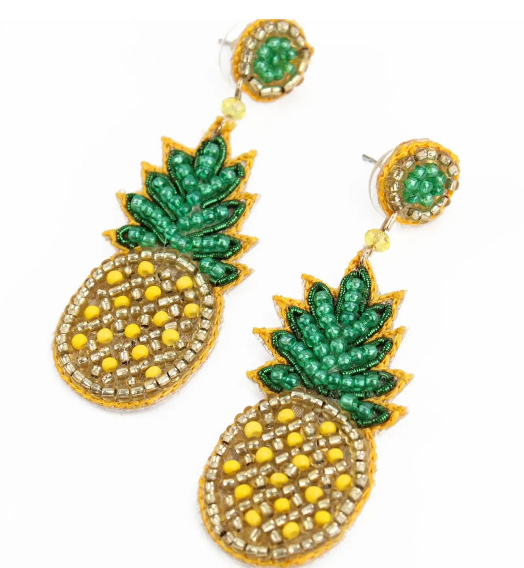 PINEAPPLE BEADED EARRINGS