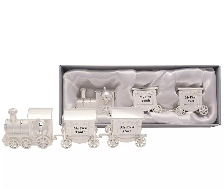 SILVER PLATED FIRST TOOTH & CURL TRAIN CARRIAGE SET