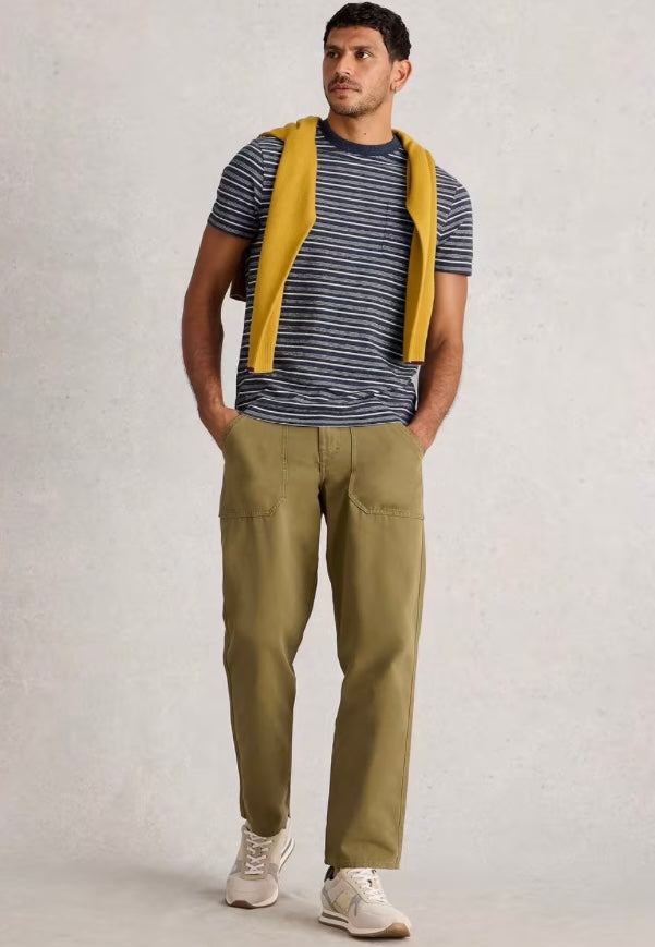 DARK NAVY ABERSOCH STRIPE SHORT SLEEVE TEE