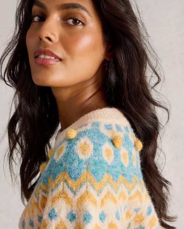 IVORY MULTI IZZY FAIRISLE JUMPER