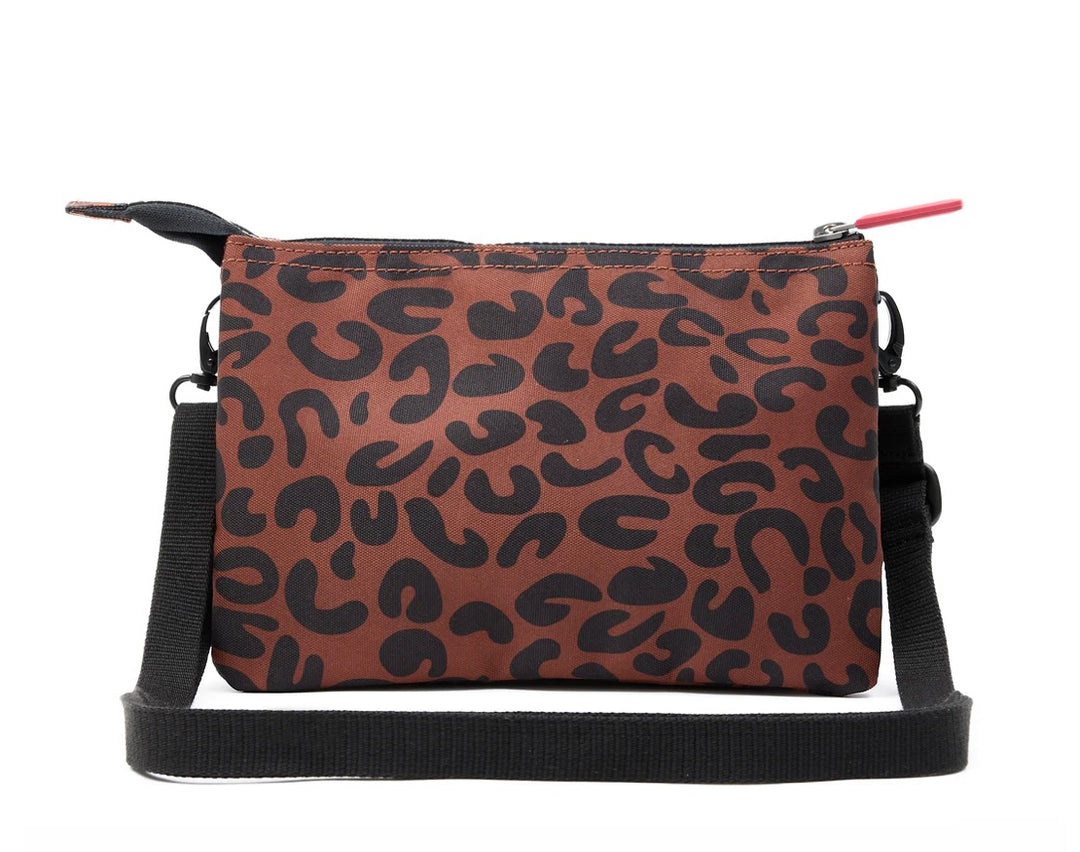 CARNABY RECYCLED CANVAS XL CROSSBODY BAG SCARLET LEOPARD