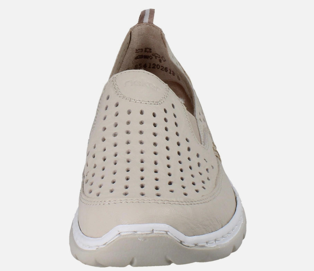 L32F4-60 BEIGE LEATHER SLIP ON SHOE