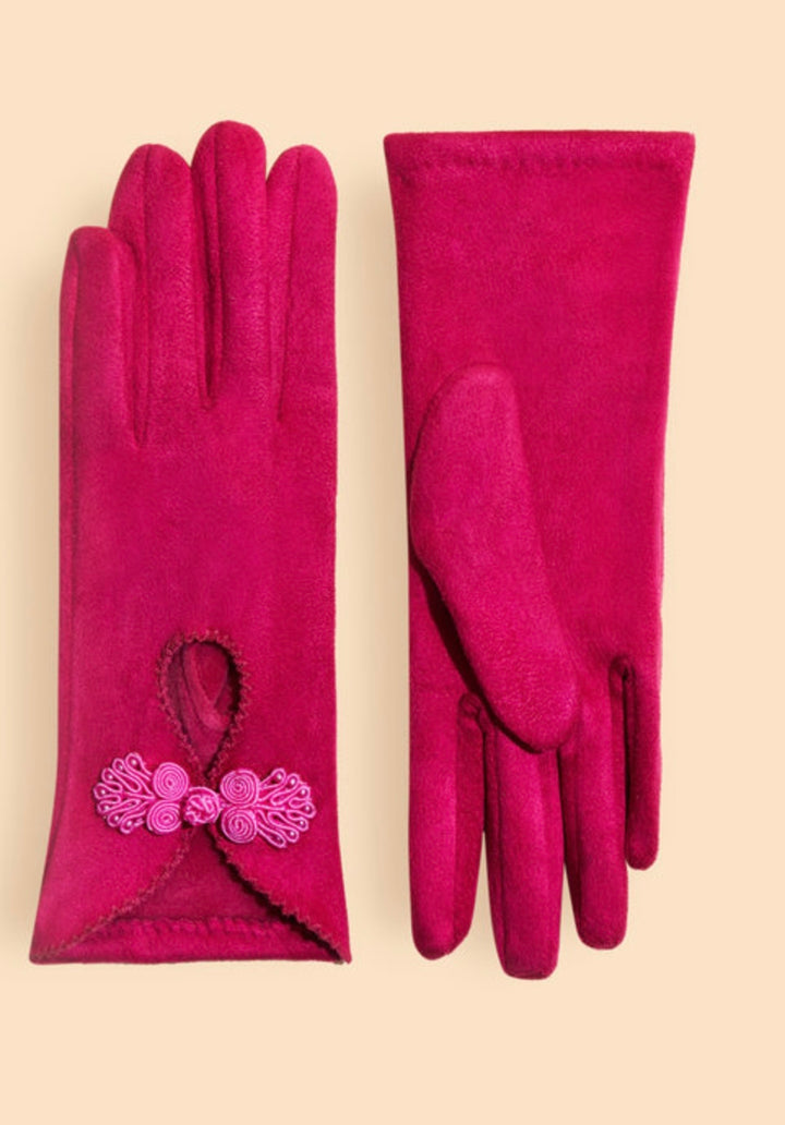 FUCHSIA SUKI FAUX SUEDE GLOVES