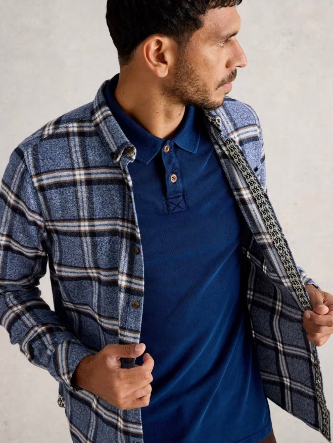 BLUE MULTI BARTON MARL CHECK SHIRT