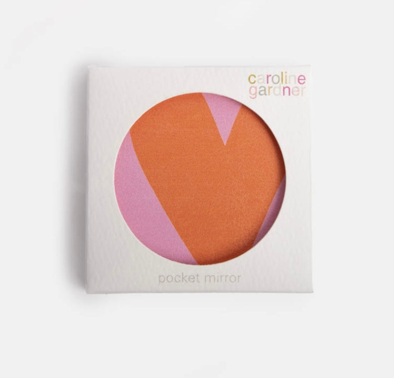 COLOURBLOCK HEART SQUARE POCKET MIRROR