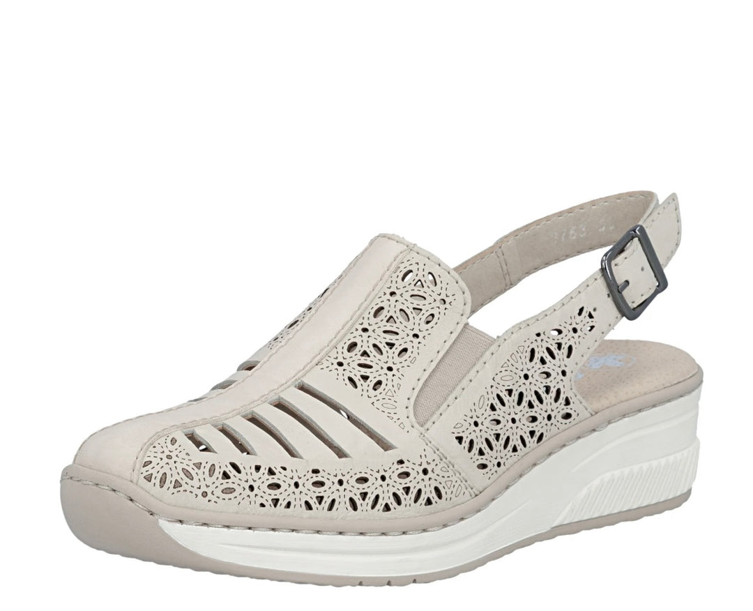 48763-60 BEIGE SLING BACK WEDGE SHOE
