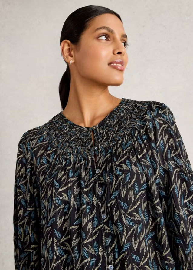 BLACK MULTI REMI METALLIC TOP