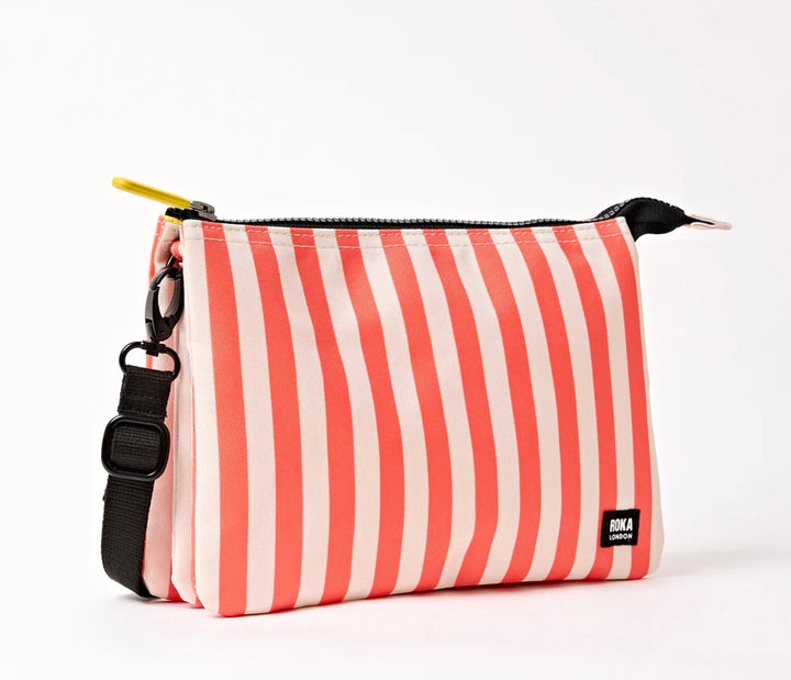 CARNABY RECYCLED CANVAS XL CROSSBODY BAG CORAL STRIPE