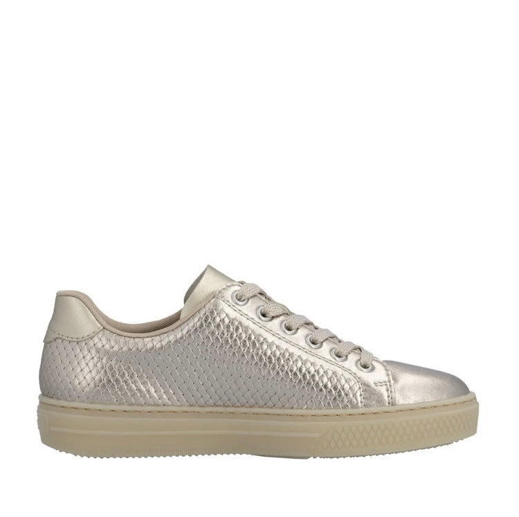 L5955-90 GOLD METALLIC LACE & ZIP TRAINER