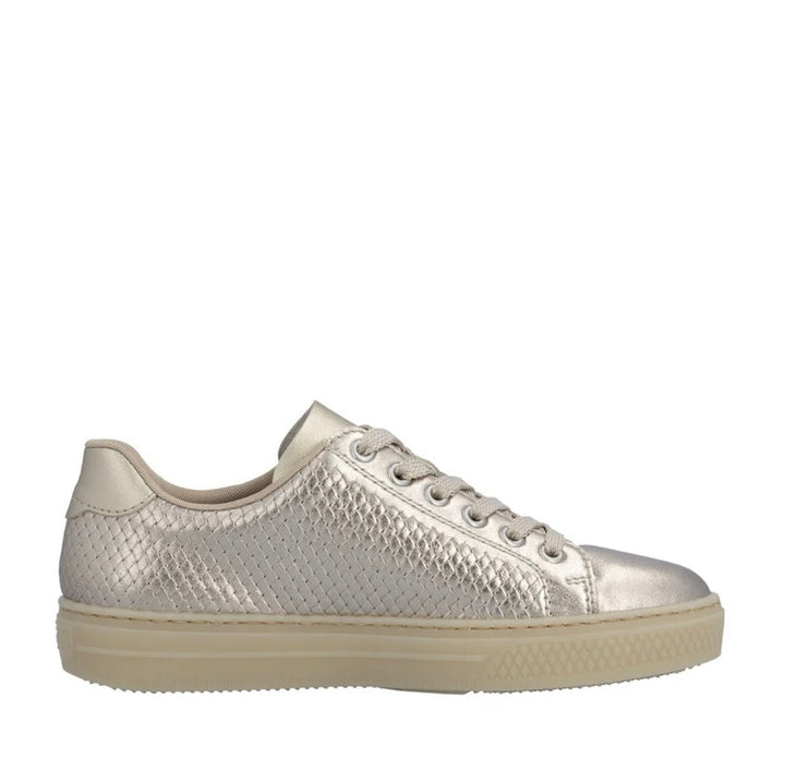 L5955-90 GOLD METALLIC LACE & ZIP TRAINER