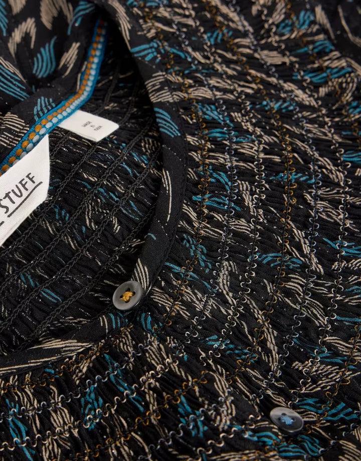 BLACK MULTI REMI METALLIC TOP