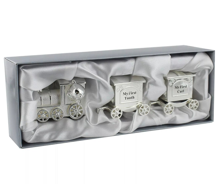 SILVER PLATED FIRST TOOTH & CURL TRAIN CARRIAGE SET