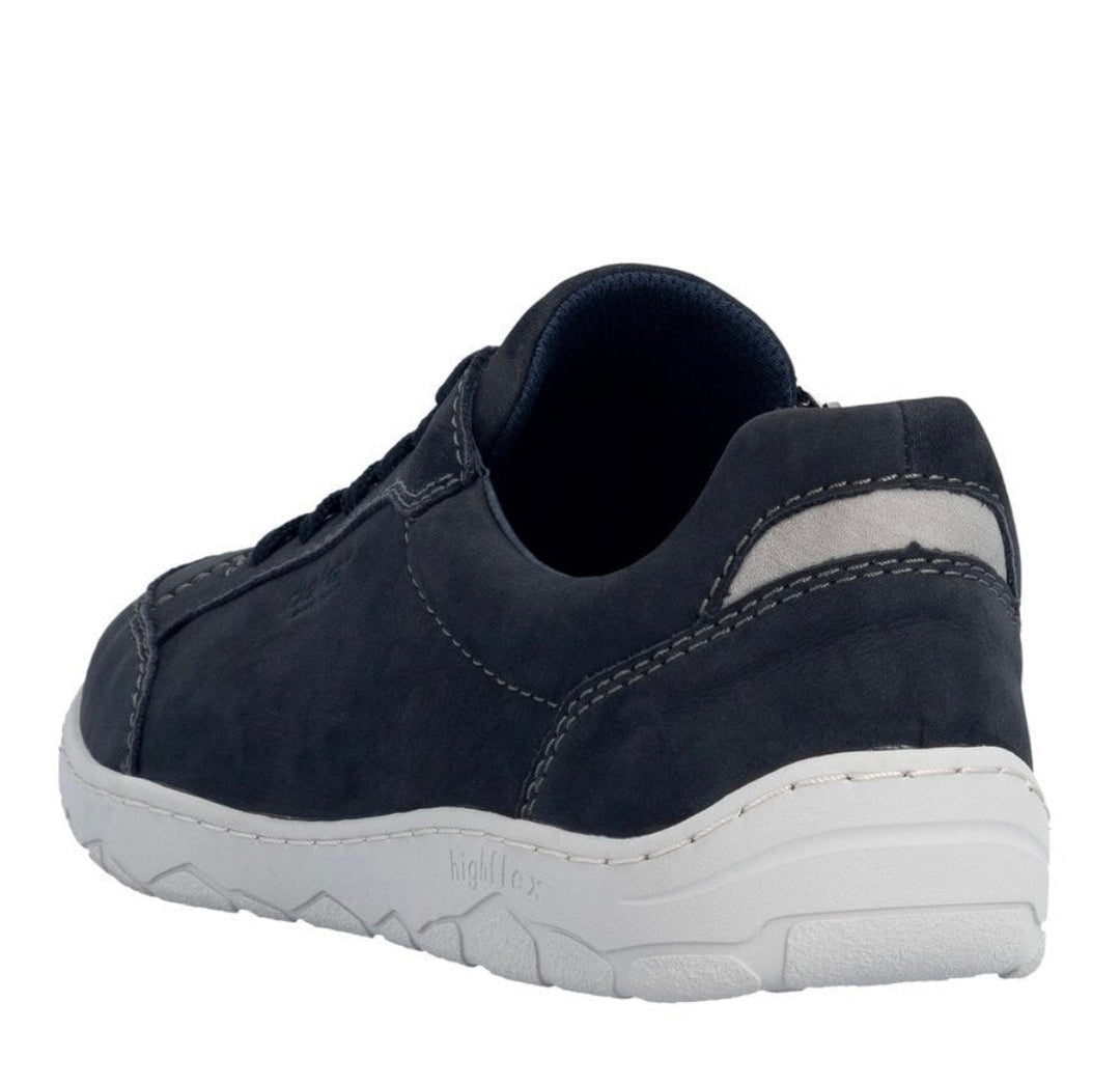 Rieker Men's Blue Suede Shoes 08300-14