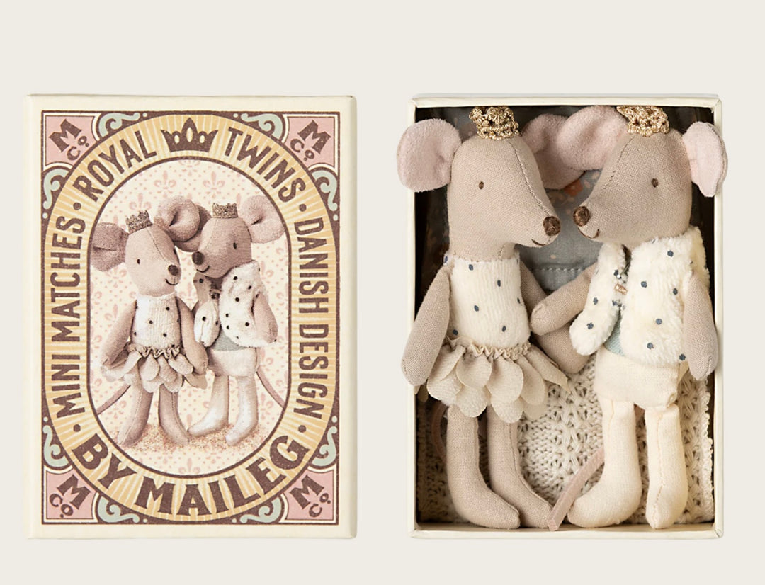 ROYAL TWIN MICE LITTLE SISTER & BROTHER IN MATCHBOX