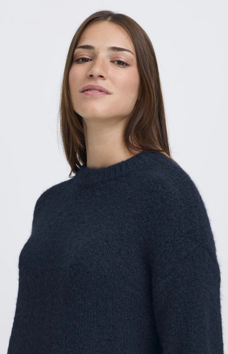 NAVY BLAZER MELANGE MILLERS LONG JUMPER