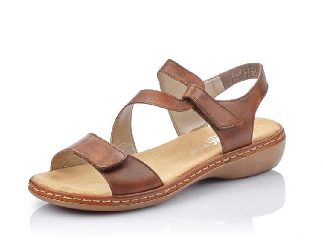 BROWN VELCRO STRAP SANDAL