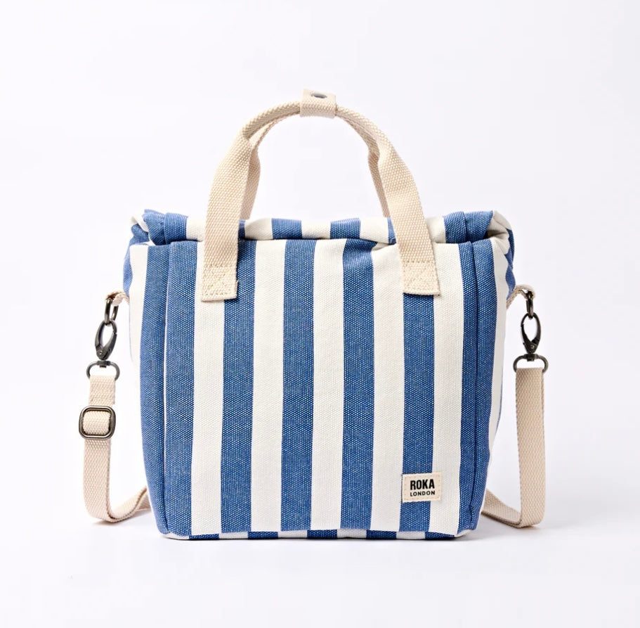 HAMPSTEAD COTTON CANVAS LUNCH BAG DENIM STRIPE