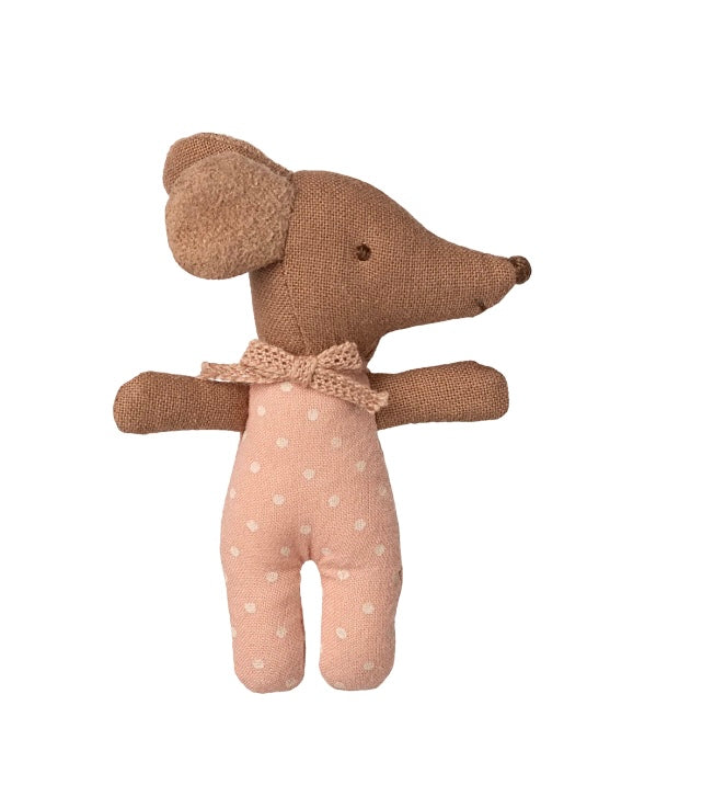 SLEEPY WAKEY BABY MOUSE IN MATCHBOX ROSE