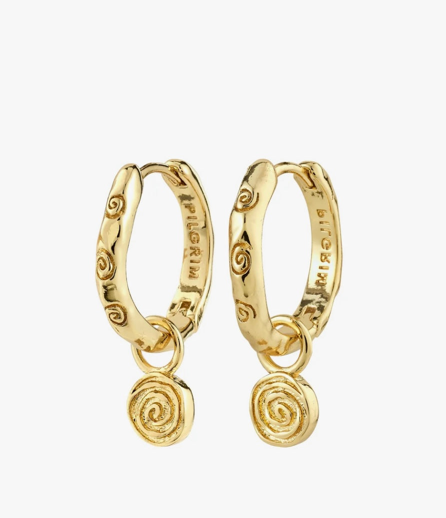 FIRE GOLD PLATED HOOP EARRINGS