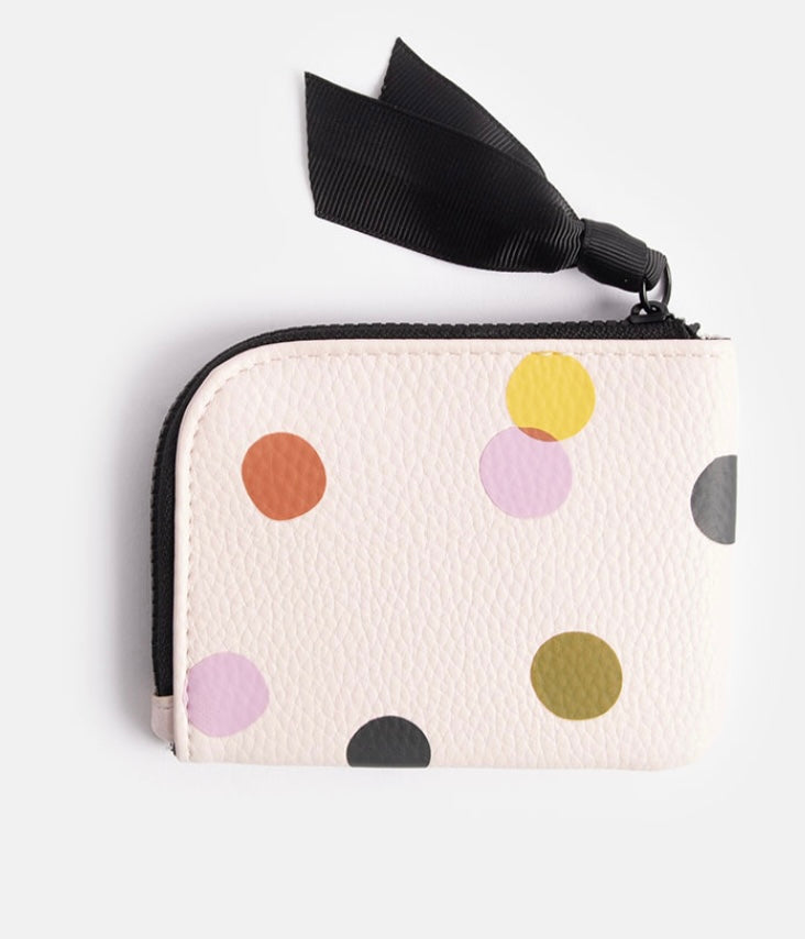 PALE PINK DOTTY CORNER PURSE