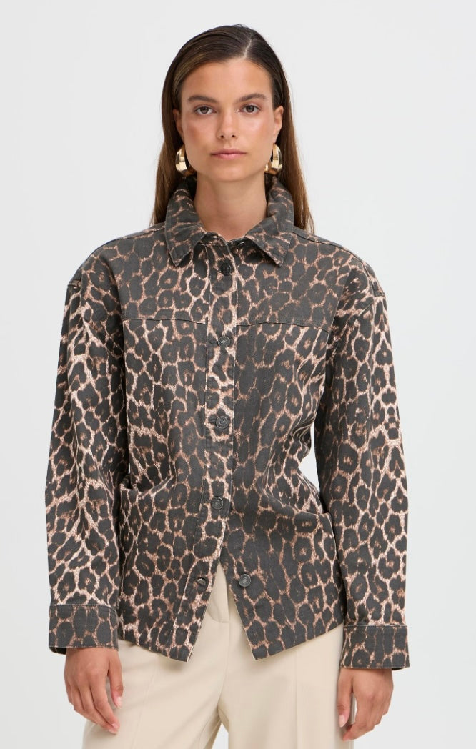 KENNA SHIRT DENIM LEOPARD MIX