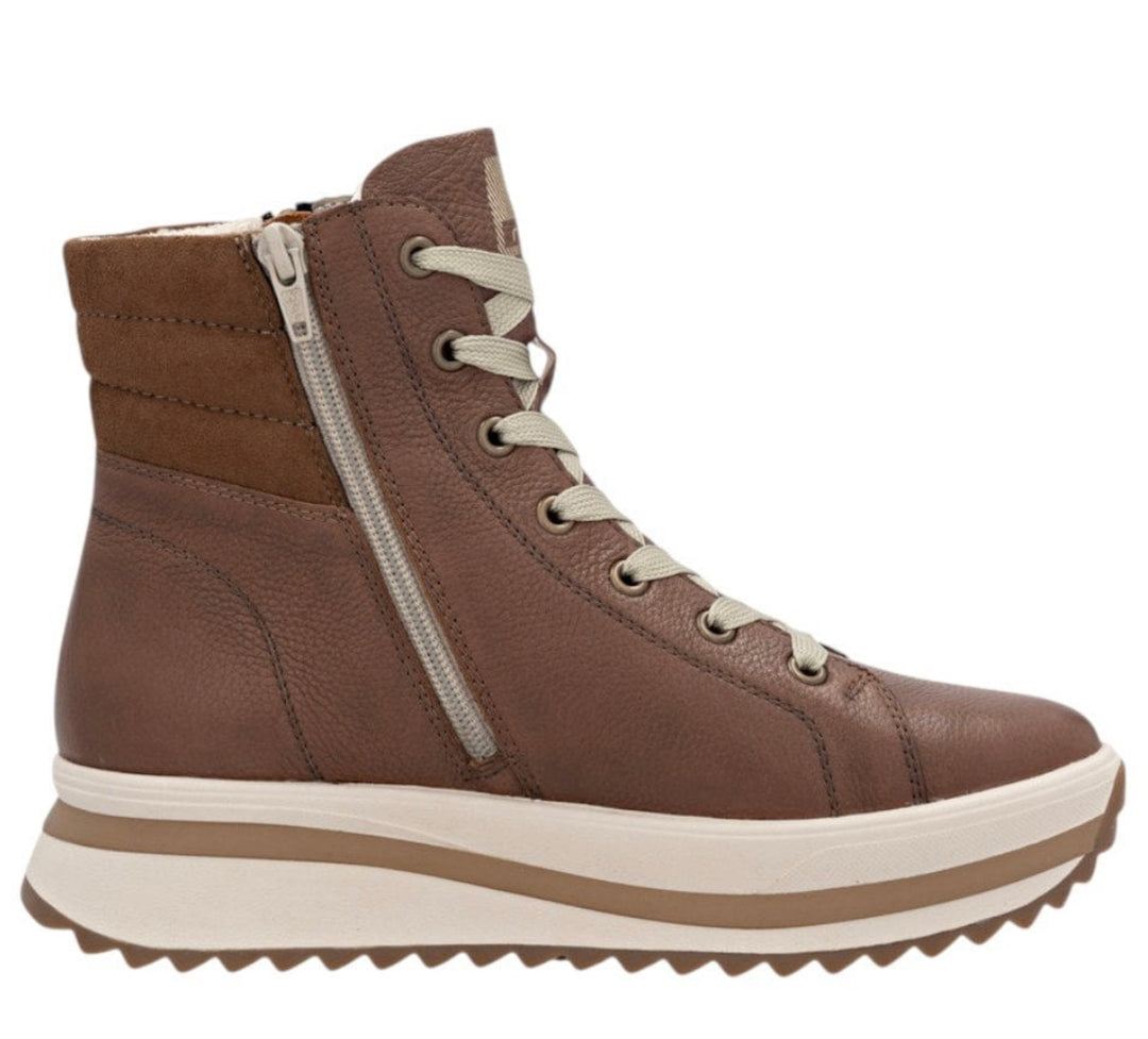 BROWN LEATHER LACE BOOT