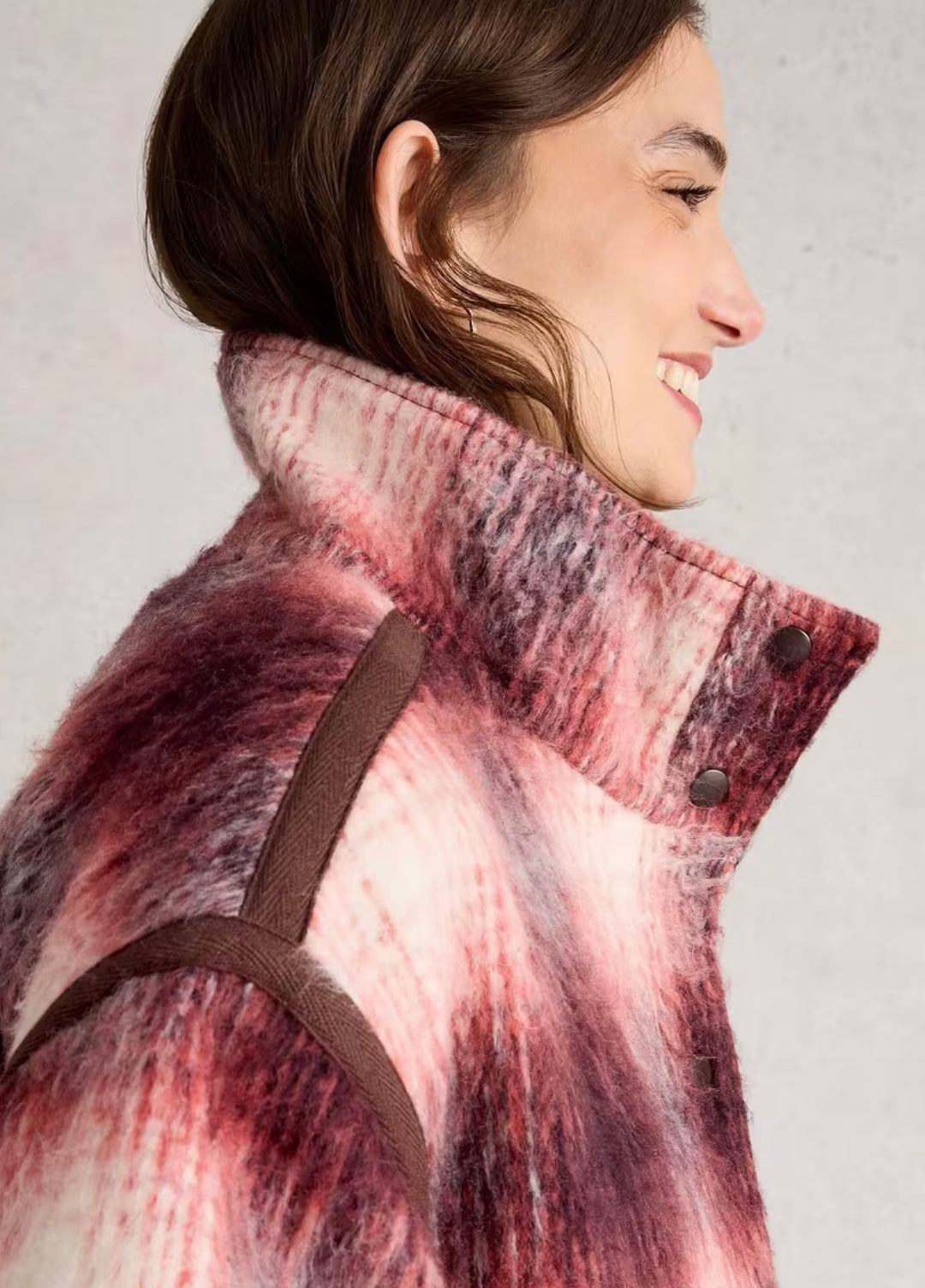 PLUM MULTI MARLOWE REVERSIBLE COAT