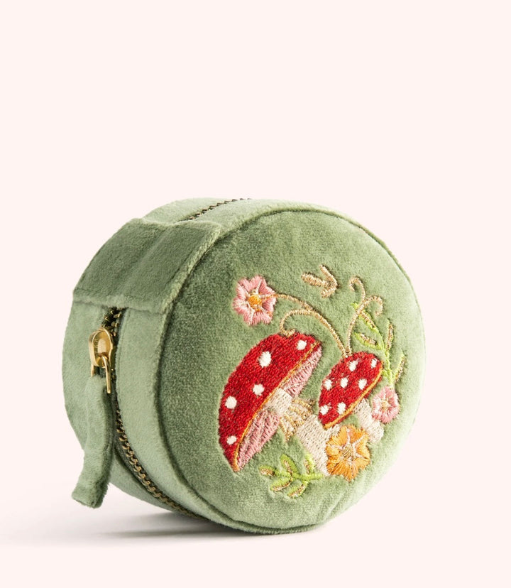 ROUND JEWELLERY TRAVEL CASE TOADSTOOL FERN