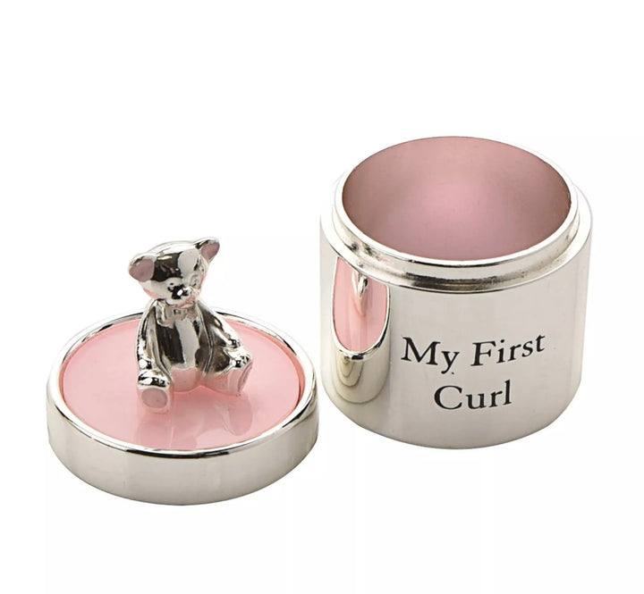 SILVER PLATED FIRST TOOTH & CURL SET PINK