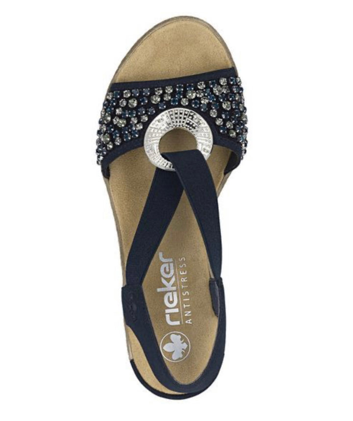 62451-14 BLUE WEDGE SANDAL