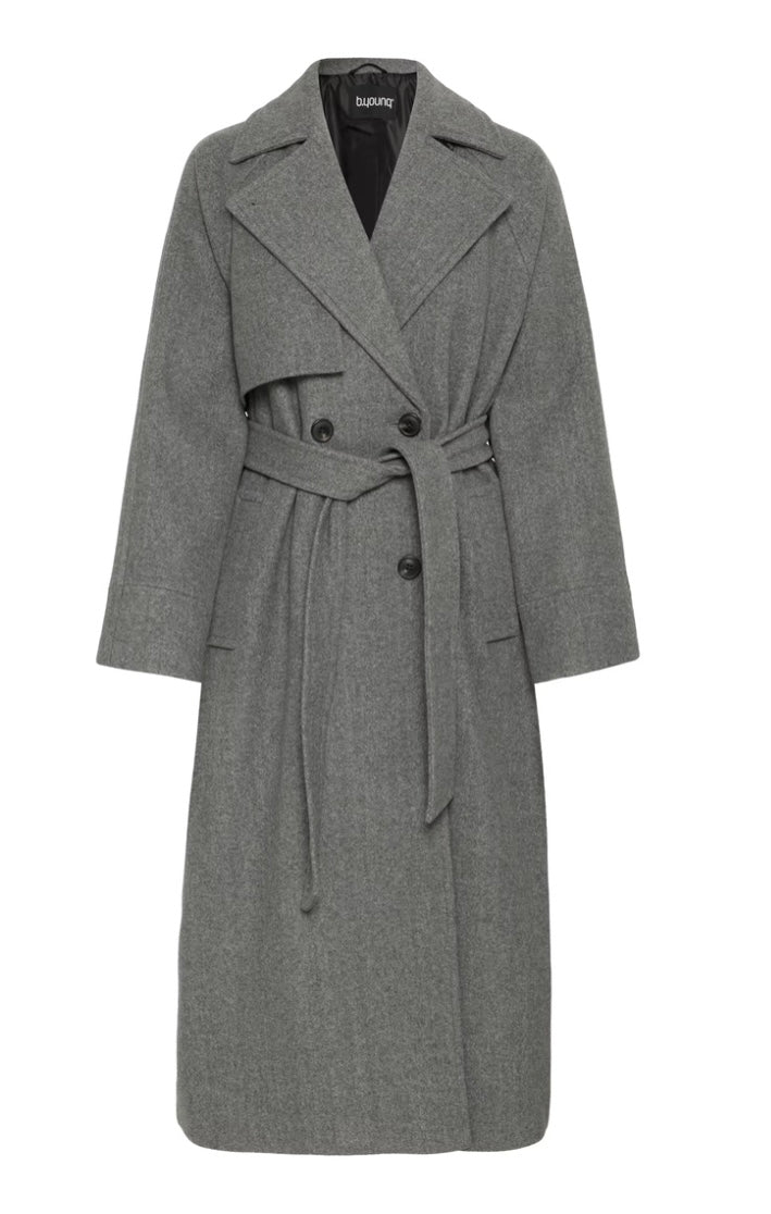 MID GREY MELANGE CILIA TRENCH COAT