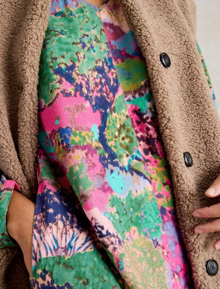 PINK MULTI CERYS COCOON DRESS