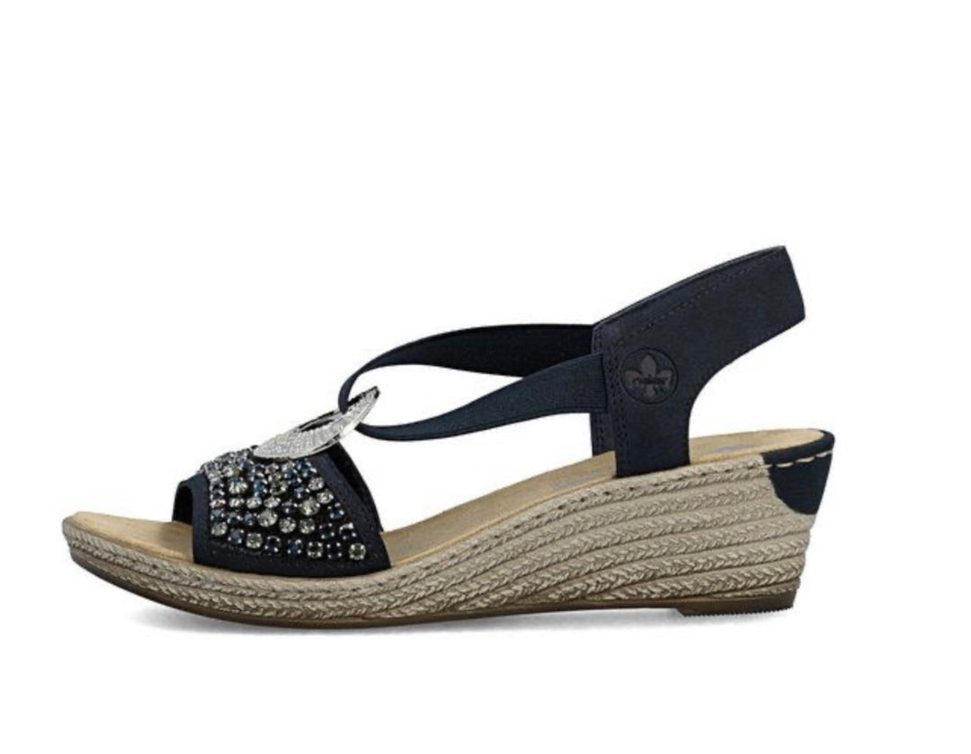 62451-14 BLUE WEDGE SANDAL