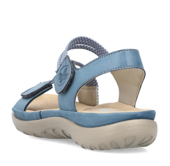 64870-14 BLUE ELASTICATED WALKING SANDAL