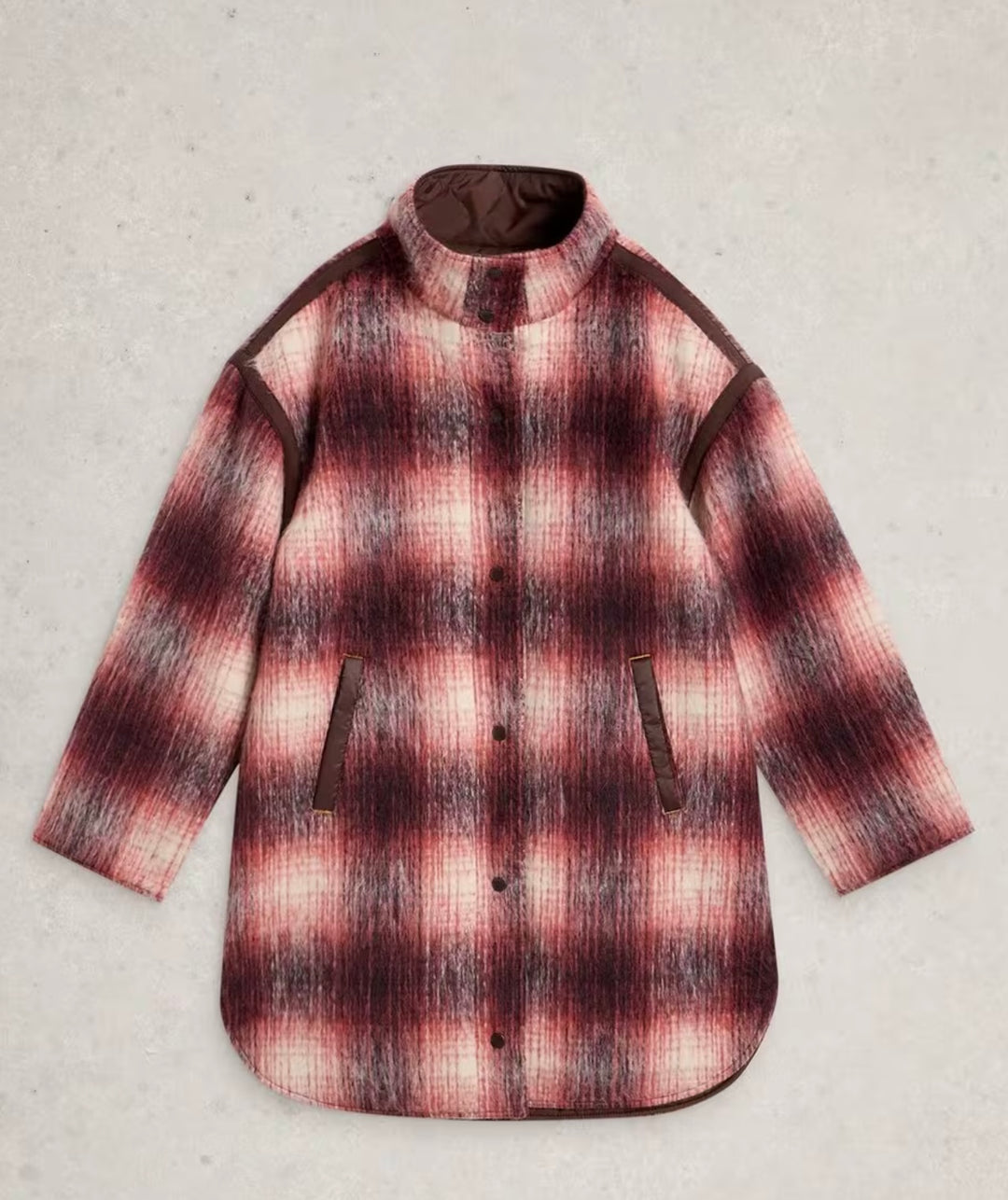 PLUM MULTI MARLOWE REVERSIBLE COAT