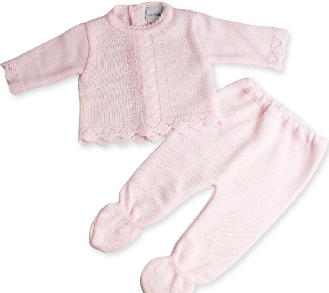 PINK KNITTED TOP & TROUSER SET