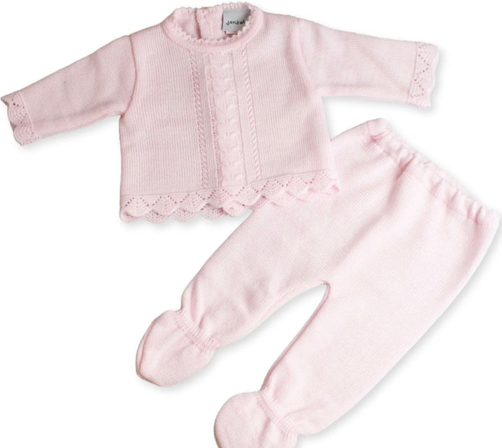PINK KNITTED TOP & TROUSER SET