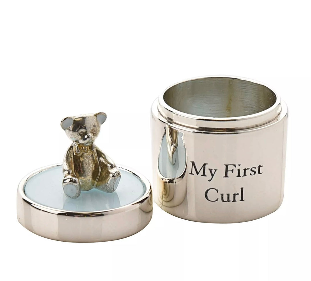 SILVER PLATED FIRST TOOTH & CURL SET BLUE