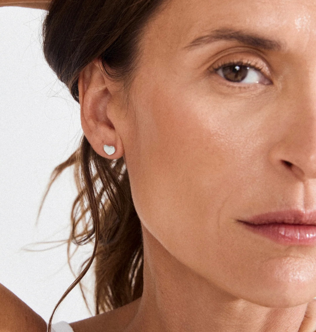 ARIN SILVER PLATED HEART EARRINGS